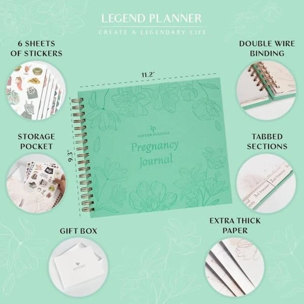 Legend Planner Pregnancy Journal Keepsake,‎ Baby Memory Book, Scrapbook